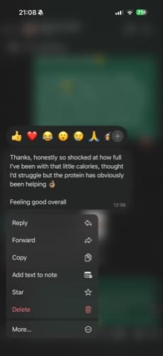 Client WhatsApp testimonial 1